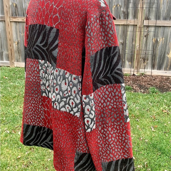 Vintage Studio Works Women’s Jacket~Size 2XL~Patterned Lightweight~Red/Black EUC - Picture 5 of 16